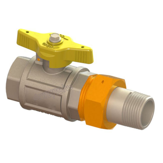 Gas Meter Reduced-Bore Inlet Ball Valve with Yellow Sealable T-Handle （DW-GB004）