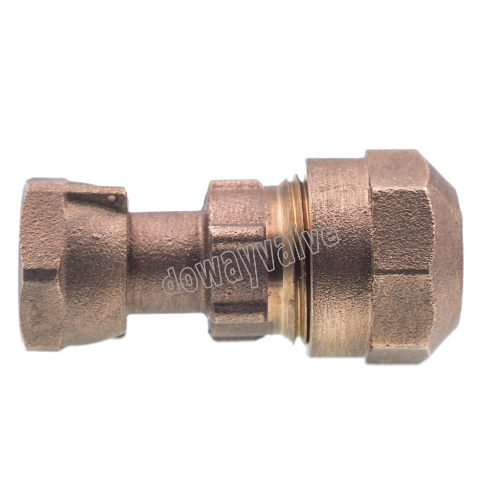 Compression and Swivel End Brass Water Meter Connector