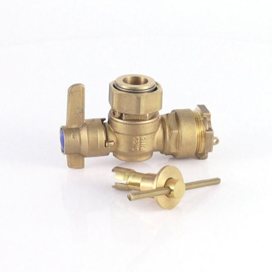 OEM Factory Brass Straight Type Water Meter Lockable Ball Valve (DW-LB002)