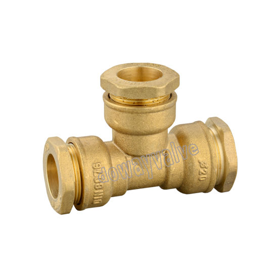 Din Brass Reduced Tee Compression Fittings For Pe Pipe