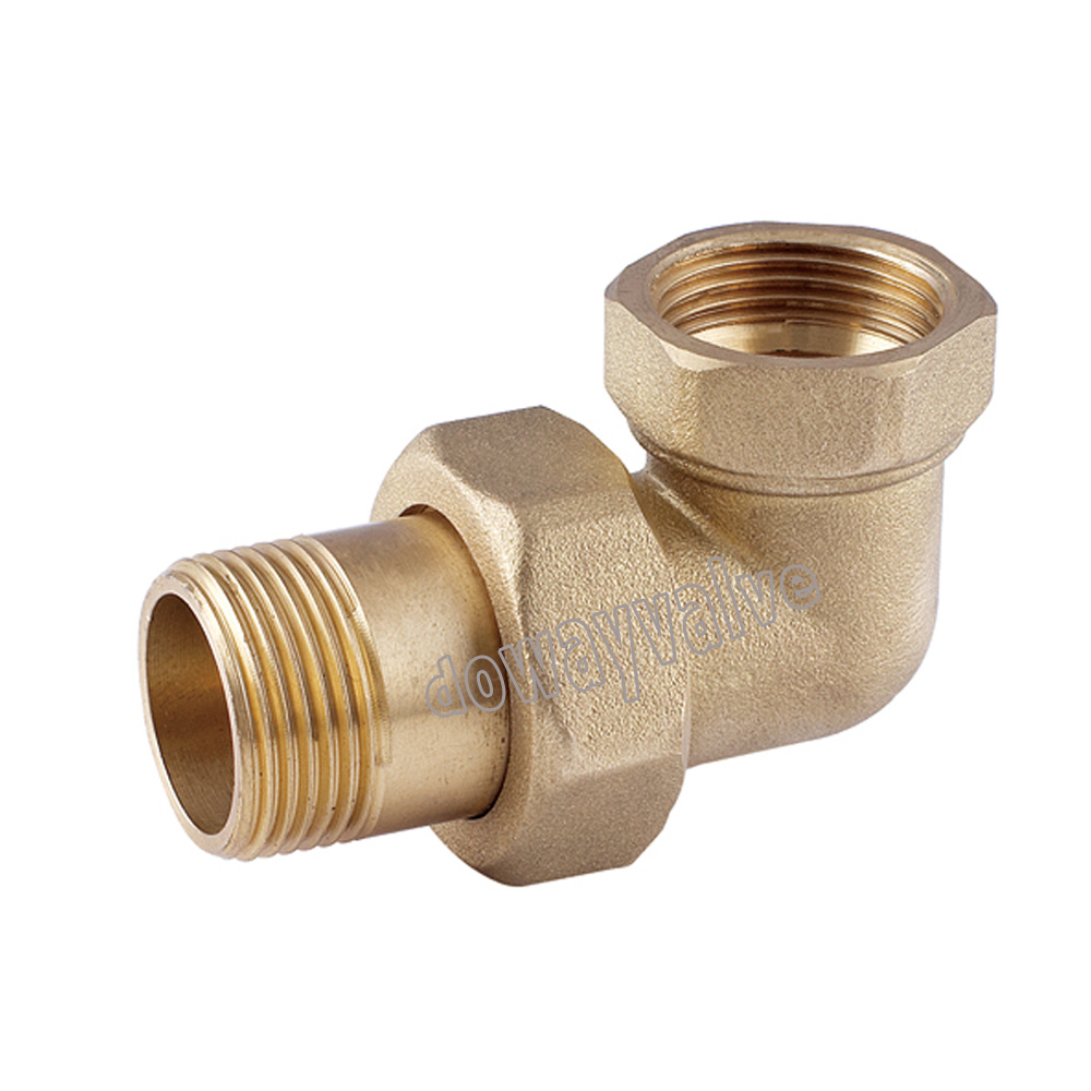 Brass Elbow Union Coupling for Radiator Connector