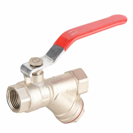 Brass Y Type Lockable Ball Valve with Strainer