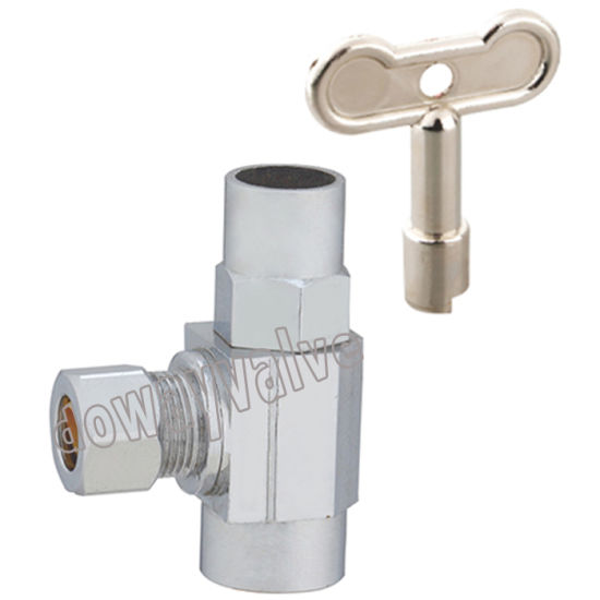 Chrome Plated Brass Dual Outlet 3 Way Angle Stop Valve (DW-AV016)