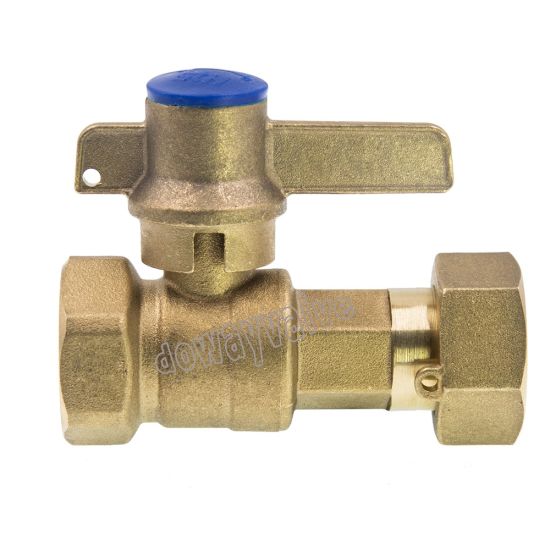 Lockable Ball Valve Brass Water Meter Valve with Free Nut （DW-LB043）