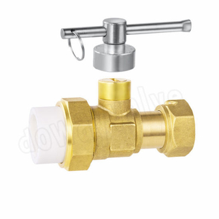 Dzr Brass Lockable Ball Valve for Water Meter （DW-LB028）