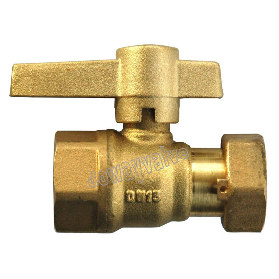 Brass Ball Valve with Deca Fittings for Water Meter （DW-LB040）